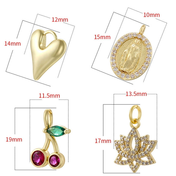 Wholesale Pendant Copper Zirconia Geometric Flower Pattern Hip Hop Style