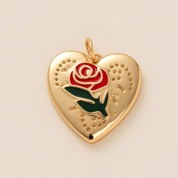 Wholesale Pendant Handmade Copper Retro Vintage Style Heart Fruit Animal Zodiac Shape Gold Plated Accessories