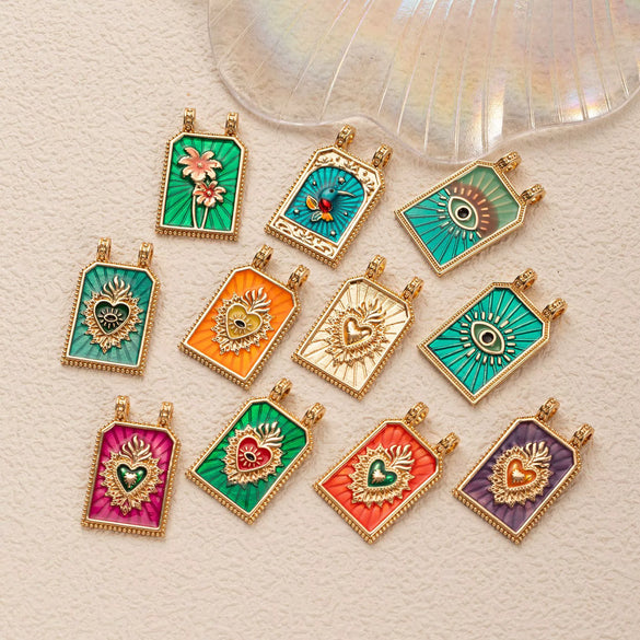 Wholesale Pendant Jewelry Copper Retro Goldplated Minimalist Tarot Card Series
