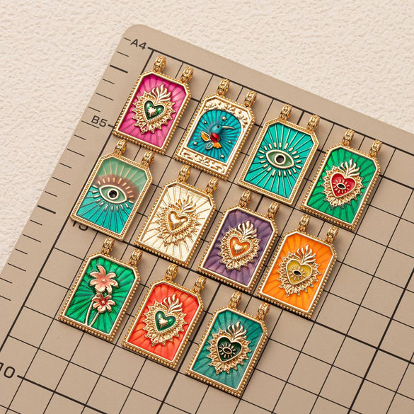 Wholesale Pendant Jewelry Copper Retro Goldplated Minimalist Tarot Card Series