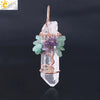 Wholesale Pendant Jewelry Natural Stone Copper Accessories Irregular Crystal Column Wound Life Tree Minimalist Style
