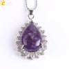 Wholesale Pendant Natural Stone Alloy Claw Inlaid Water Drop Pear Shaped Electroplated High Profile Luxury Unisex