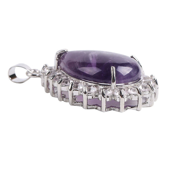 Wholesale Pendant Natural Stone Alloy Claw Inlaid Water Drop Pear Shaped Electroplated High Profile Luxury Unisex