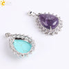 Wholesale Pendant Natural Stone Alloy Claw Inlaid Water Drop Pear Shaped Electroplated High Profile Luxury Unisex