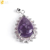 Wholesale Pendant Natural Stone Alloy Claw Inlaid Water Drop Pear Shaped Electroplated High Profile Luxury Unisex