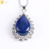 Wholesale Pendant Natural Stone Alloy Claw Inlaid Water Drop Pear Shaped Electroplated High Profile Luxury Unisex