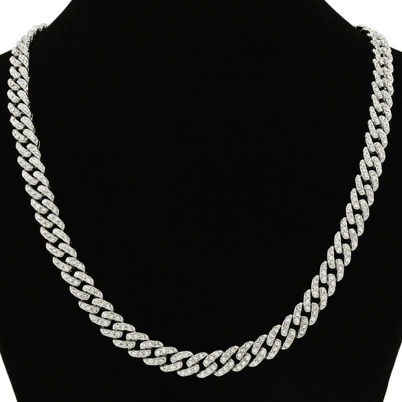 Wholesale Pendant Necklace Alloy Hiphop Style With Letter Pattern And Diamond Decoration Cuban Chain Accessories