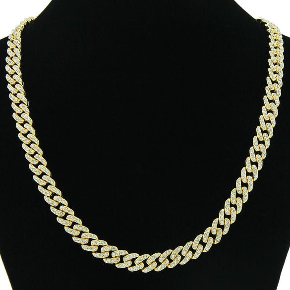 Wholesale Pendant Necklace Alloy Hiphop Style With Letter Pattern And Diamond Decoration Cuban Chain Accessories
