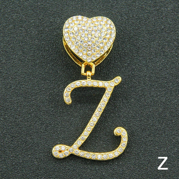 Wholesale Pendant Necklace Alloy Hiphop Style With Letter Pattern And Diamond Decoration Cuban Chain Accessories