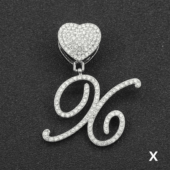Wholesale Pendant Necklace Alloy Hiphop Style With Letter Pattern And Diamond Decoration Cuban Chain Accessories