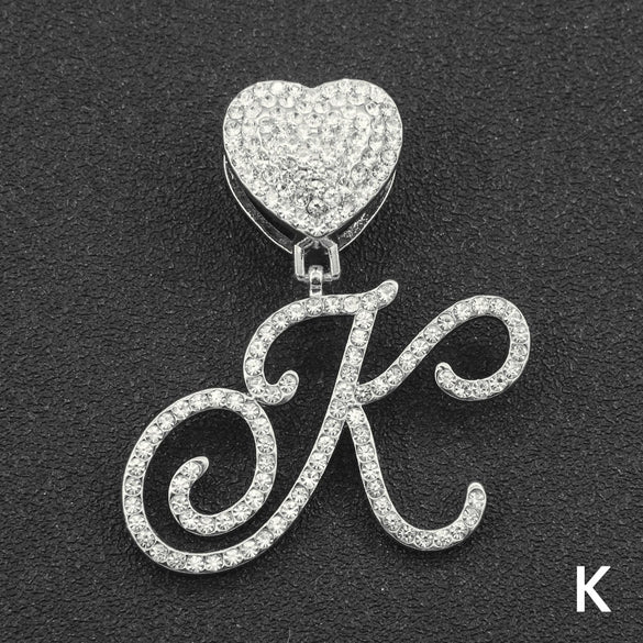 Wholesale Pendant Necklace Alloy Hiphop Style With Letter Pattern And Diamond Decoration Cuban Chain Accessories