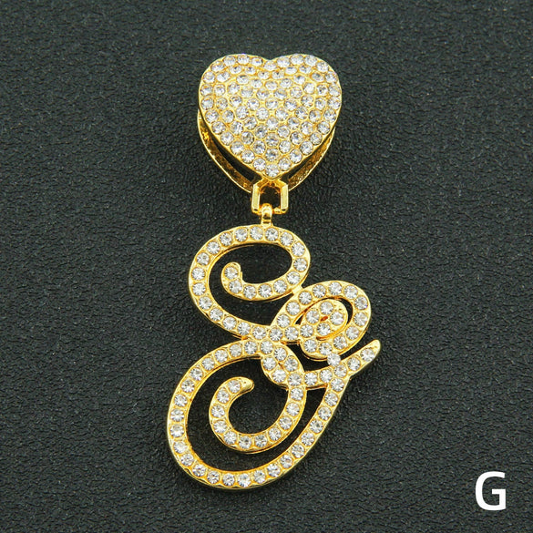 Wholesale Pendant Necklace Alloy Hiphop Style With Letter Pattern And Diamond Decoration Cuban Chain Accessories