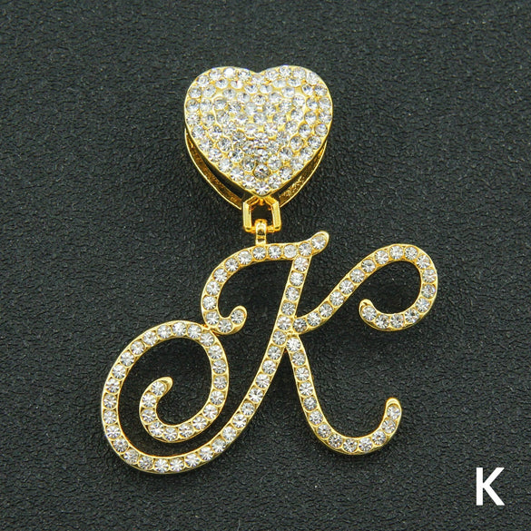 Wholesale Pendant Necklace Alloy Hiphop Style With Letter Pattern And Diamond Decoration Cuban Chain Accessories