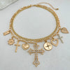 Wholesale Pendant Necklace Alloy Iron Chain Rhinestone Geometric Heart Shape Electroplating For Women