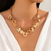 Wholesale Pendant Necklace Alloy Iron Chain Rhinestone Geometric Heart Shape Electroplating For Women