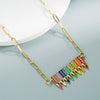 Wholesale Pendant Necklace Alloy Rhinestone Geometric Cartoon Style Mixed Gemstone Setting Diamond Design