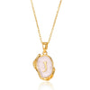 Wholesale Pendant Necklace Alloy Stainless Steel Letter Oil Drop 18K Gold Plated
