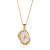 Wholesale Pendant Necklace Alloy Stainless Steel Letter Oil Drop 18K Gold Plated