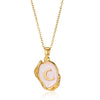 Wholesale Pendant Necklace Alloy Stainless Steel Letter Oil Drop 18K Gold Plated