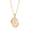 Wholesale Pendant Necklace Alloy Stainless Steel Letter Oil Drop 18K Gold Plated