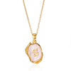 Wholesale Pendant Necklace Alloy Stainless Steel Letter Oil Drop 18K Gold Plated