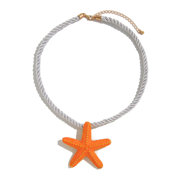 Wholesale Pendant Necklace Alloy Starshaped Rope Women's Vacation Style Dripping Oil