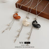 Wholesale Pendant Necklace Artificial Leather Alloy Heart Shape Geometric Electroplating For Women