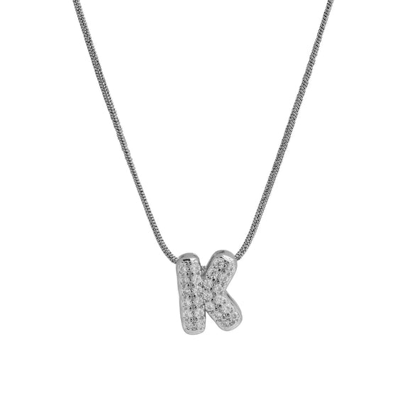 Wholesale Pendant Necklace Brass Copper Electroplated With Letter Pattern On Snake Chain For Women