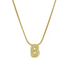 Wholesale Pendant Necklace Brass Copper Electroplated With Letter Pattern On Snake Chain For Women