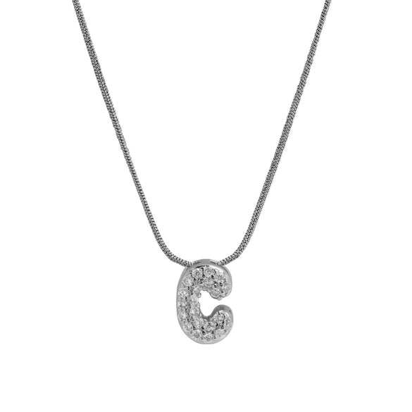 Wholesale Pendant Necklace Brass Copper Electroplated With Letter Pattern On Snake Chain For Women