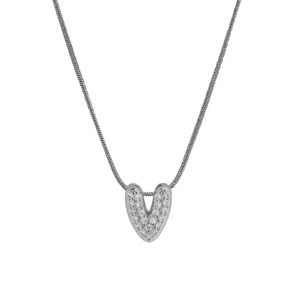 Wholesale Pendant Necklace Brass Copper Electroplated With Letter Pattern On Snake Chain For Women
