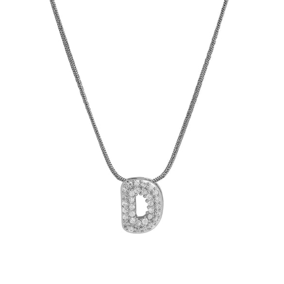 Wholesale Pendant Necklace Brass Copper Electroplated With Letter Pattern On Snake Chain For Women