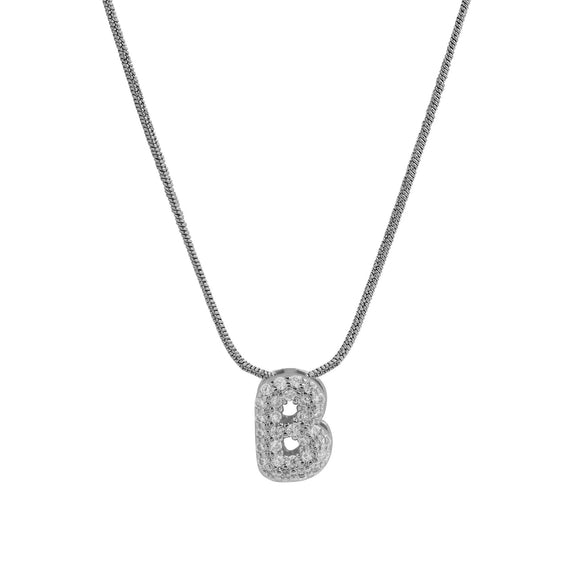 Wholesale Pendant Necklace Brass Copper Electroplated With Letter Pattern On Snake Chain For Women