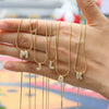 Wholesale Pendant Necklace Brass Copper Electroplated With Letter Pattern On Snake Chain For Women