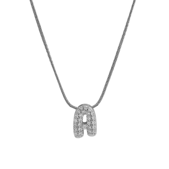 Wholesale Pendant Necklace Brass Copper Electroplated With Letter Pattern On Snake Chain For Women