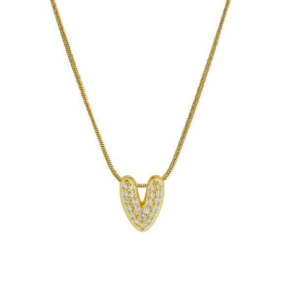 Wholesale Pendant Necklace Brass Copper Electroplated With Letter Pattern On Snake Chain For Women