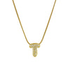 Wholesale Pendant Necklace Brass Copper Electroplated With Letter Pattern On Snake Chain For Women