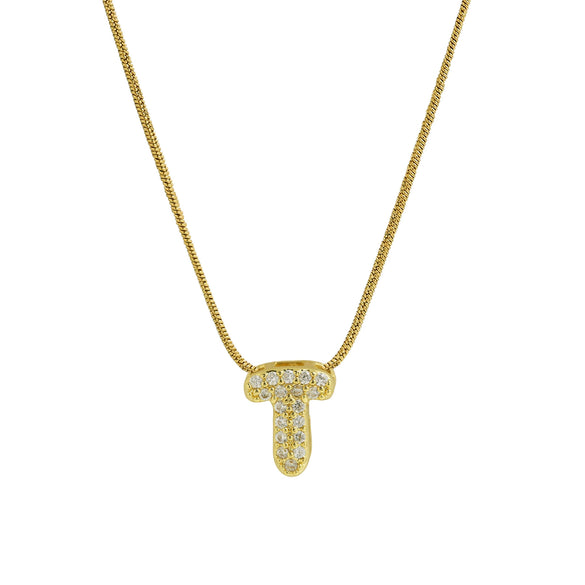 Wholesale Pendant Necklace Brass Copper Electroplated With Letter Pattern On Snake Chain For Women