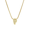 Wholesale Pendant Necklace Brass Copper Electroplated With Letter Pattern On Snake Chain For Women