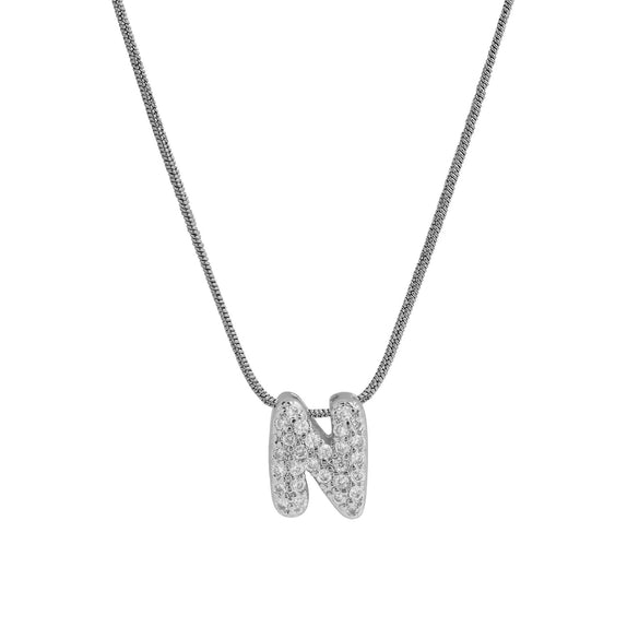 Wholesale Pendant Necklace Brass Copper Electroplated With Letter Pattern On Snake Chain For Women