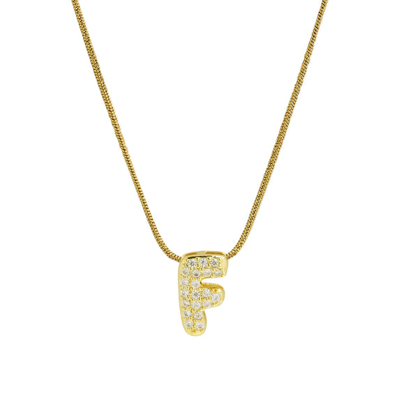 Wholesale Pendant Necklace Brass Copper Electroplated With Letter Pattern On Snake Chain For Women