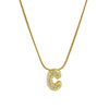 Wholesale Pendant Necklace Brass Copper Electroplated With Letter Pattern On Snake Chain For Women