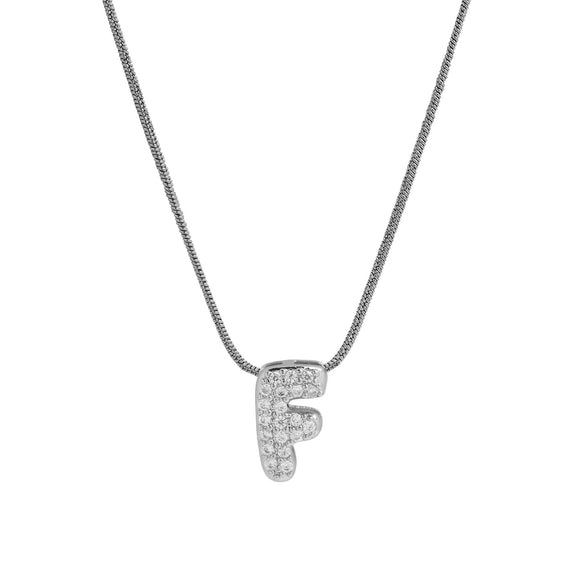 Wholesale Pendant Necklace Brass Copper Electroplated With Letter Pattern On Snake Chain For Women