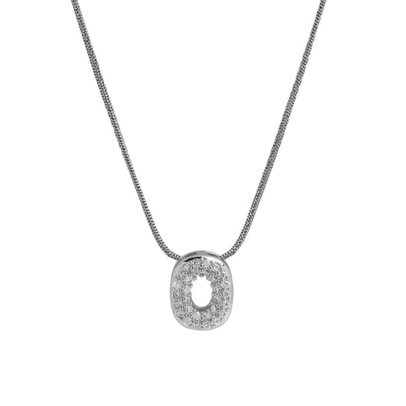 Wholesale Pendant Necklace Brass Copper Electroplated With Letter Pattern On Snake Chain For Women