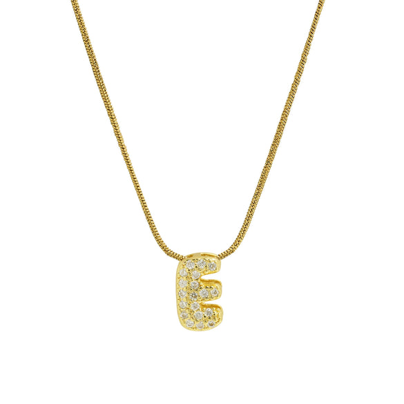 Wholesale Pendant Necklace Brass Copper Electroplated With Letter Pattern On Snake Chain For Women