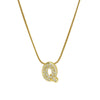 Wholesale Pendant Necklace Brass Copper Electroplated With Letter Pattern On Snake Chain For Women
