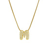Wholesale Pendant Necklace Brass Copper Electroplated With Letter Pattern On Snake Chain For Women