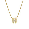 Wholesale Pendant Necklace Brass Copper Electroplated With Letter Pattern On Snake Chain For Women