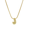 Wholesale Pendant Necklace Brass Copper Electroplated With Letter Pattern On Snake Chain For Women