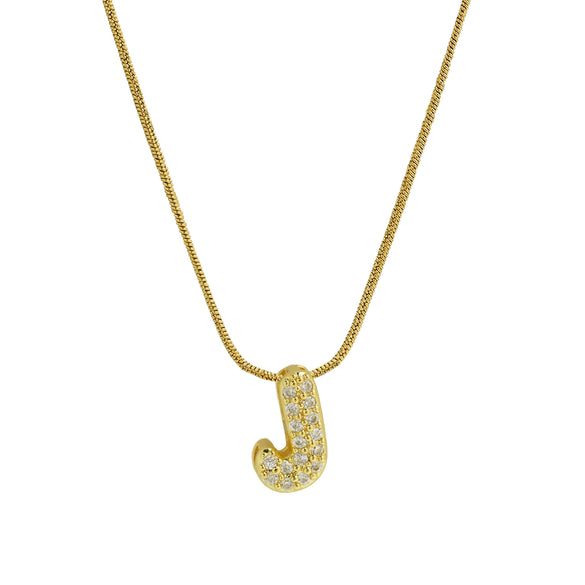 Wholesale Pendant Necklace Brass Copper Electroplated With Letter Pattern On Snake Chain For Women